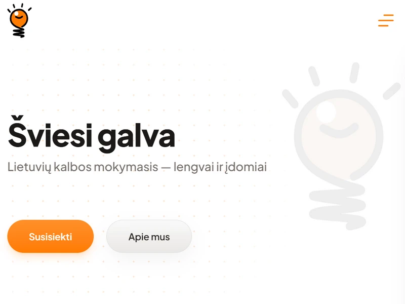 Šviesi galva — сайт школы литовского языка, созданный на Astro.js и Sanity CMS